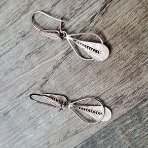 🆕 Lace Sterling Silver Teardrop Earrings